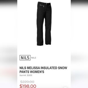 Nils Melissa Classic Insulated Snow Pant Sz 6 Regular Black